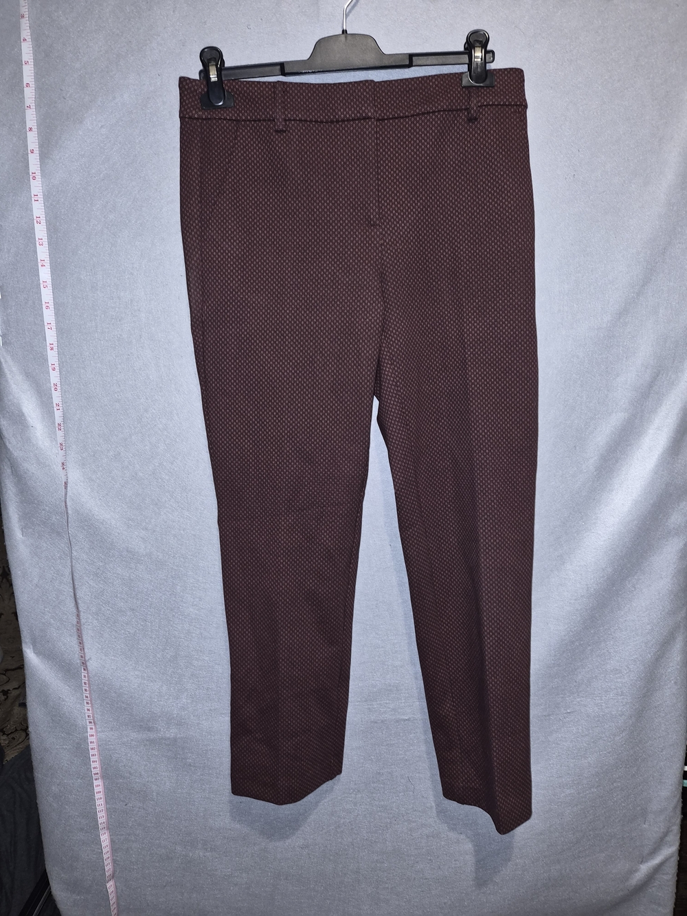 LOFT The Riviera Slim Burgundy Geometric Print Pants – Size 4 –NWT